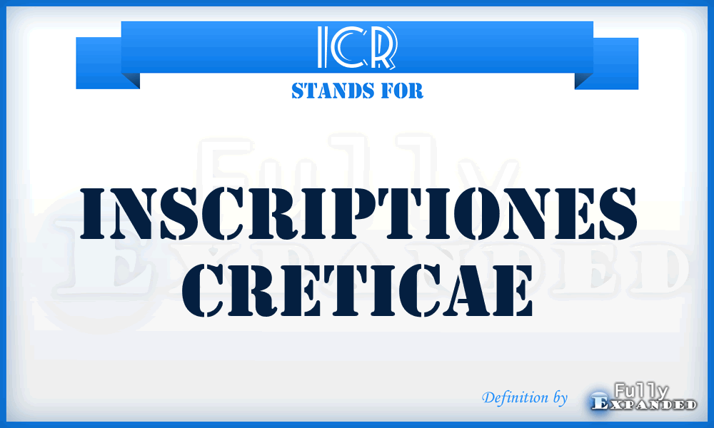 ICr - Inscriptiones creticae