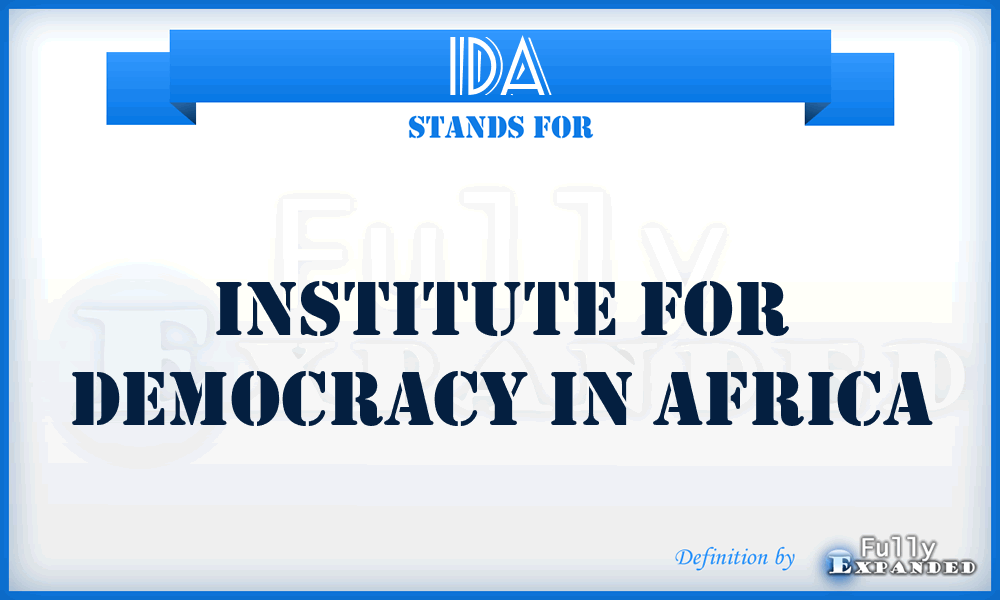 IDA - Institute for Democracy in Africa