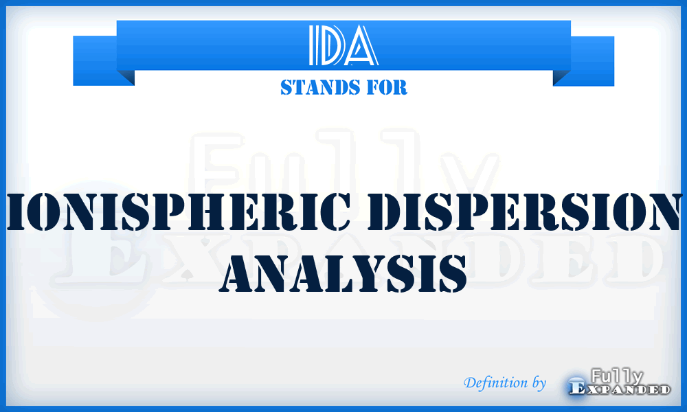 IDA - ionispheric dispersion analysis