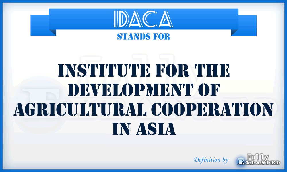 IDACA - Institute for the Development of Agricultural Cooperation in Asia