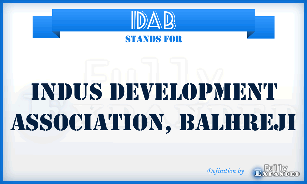 IDAB - Indus Development Association, Balhreji