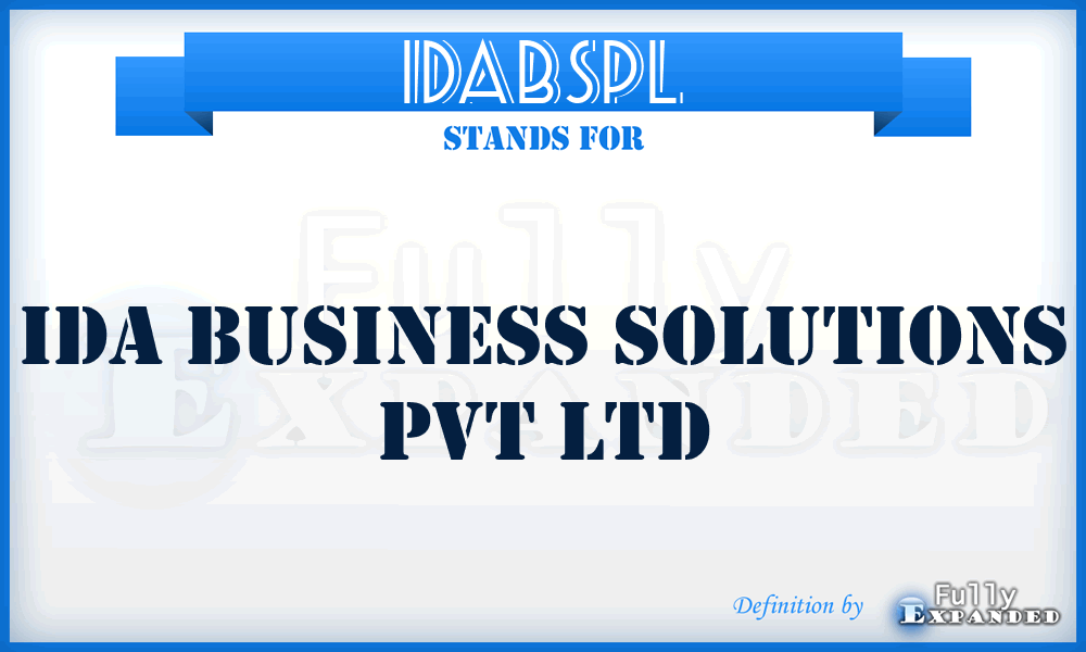 IDABSPL - IDA Business Solutions Pvt Ltd