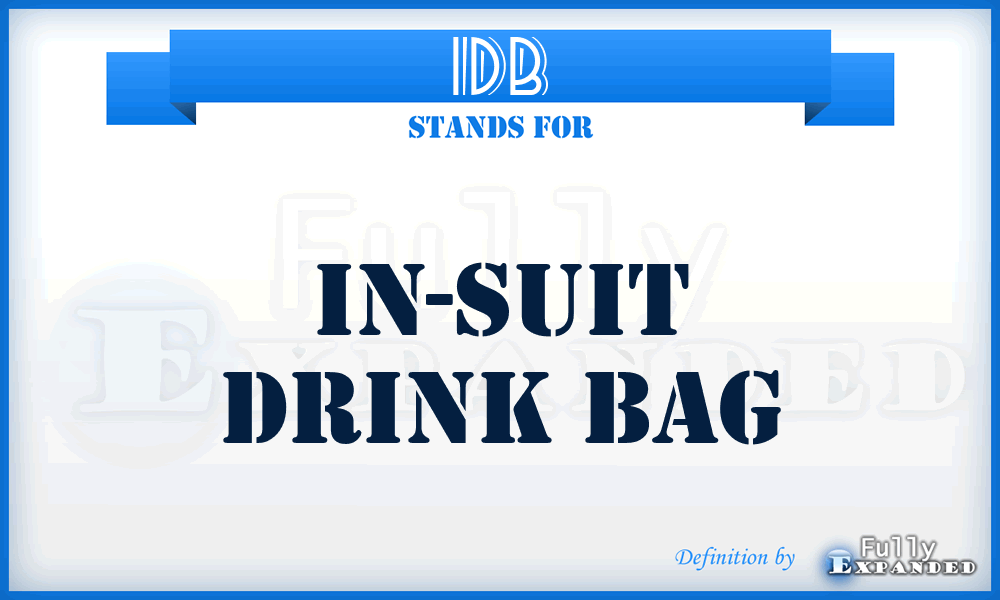 IDB - In-suit Drink Bag