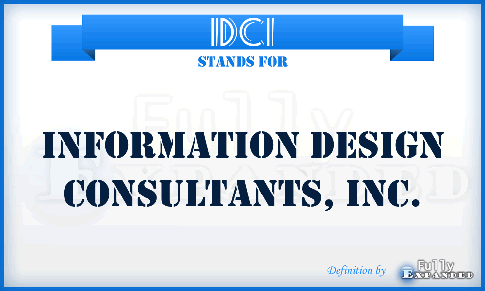 IDCI - Information Design Consultants, Inc.