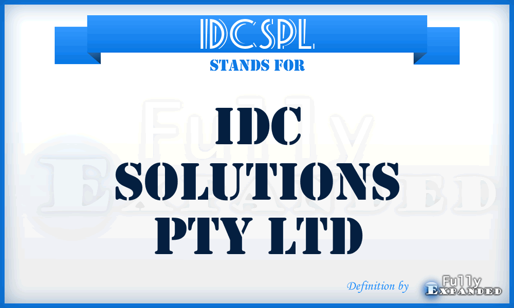 IDCSPL - IDC Solutions Pty Ltd