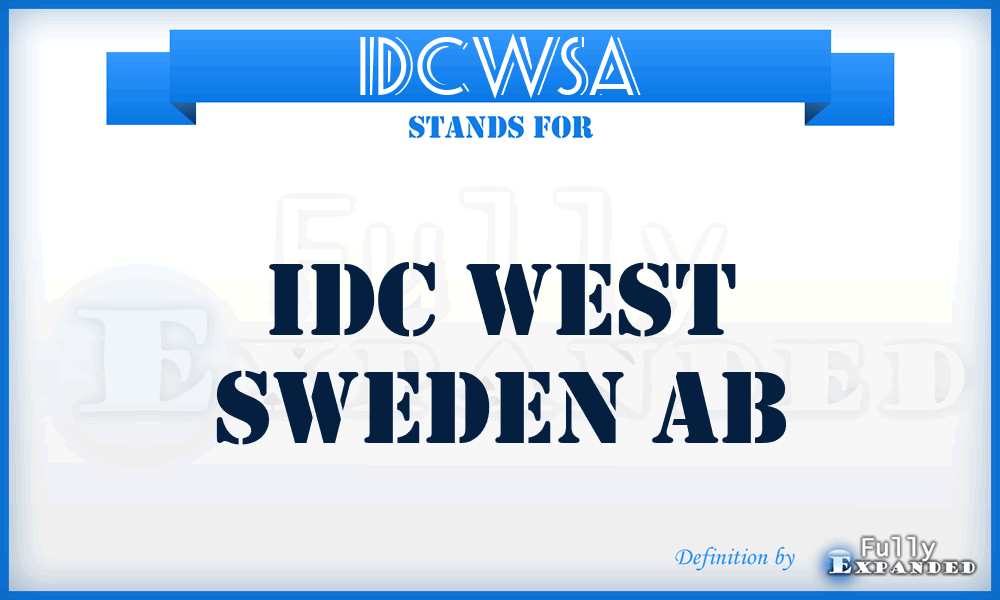 IDCWSA - IDC West Sweden Ab