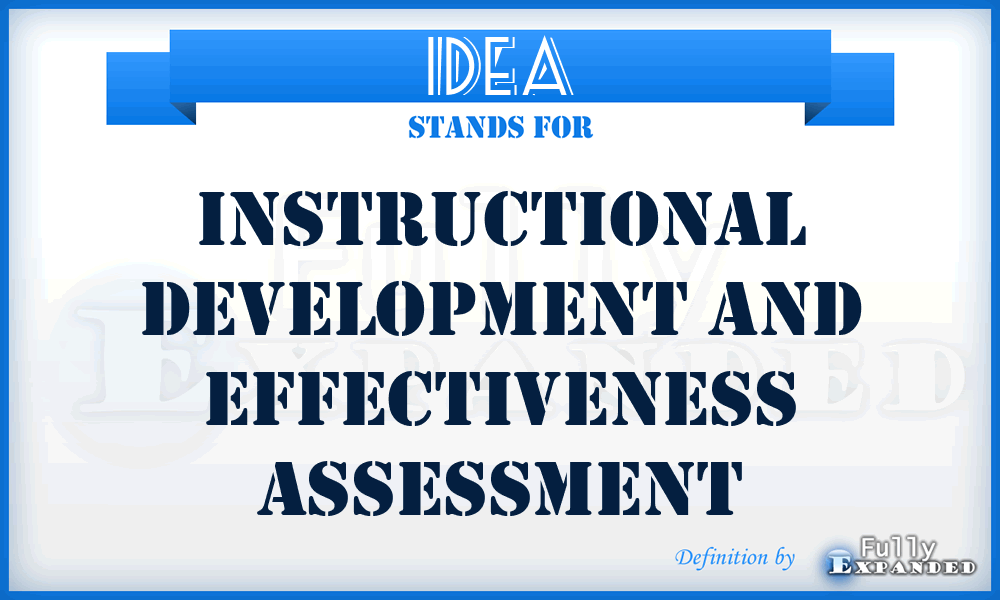 IDEA - Instructional Development And Effectiveness Assessment
