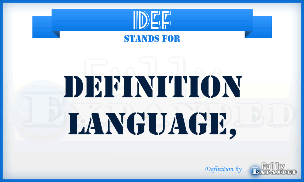 IDEF - Definition Language,