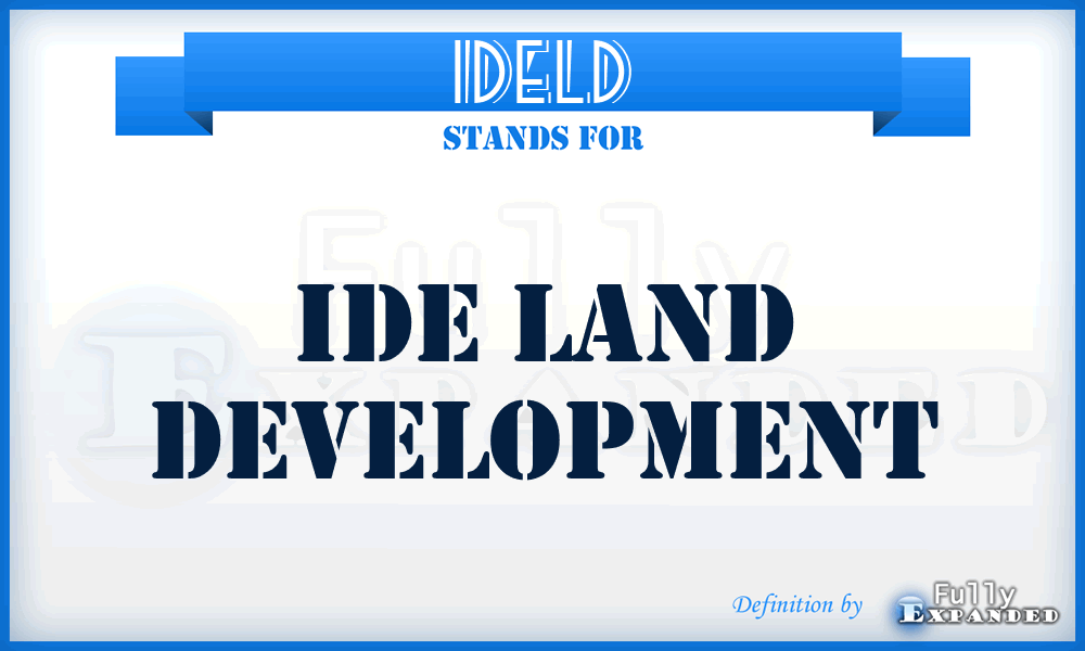 IDELD - IDE Land Development