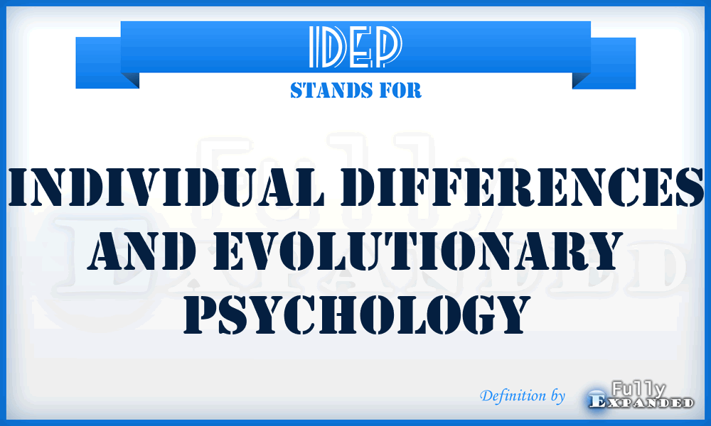 IDEP - Individual Differences and Evolutionary Psychology
