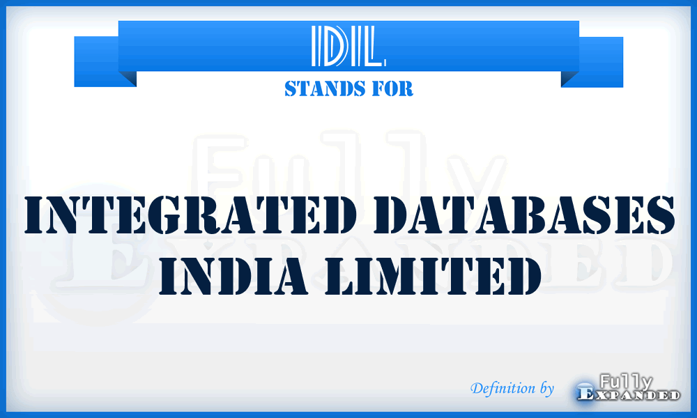 IDIL - Integrated Databases India Limited