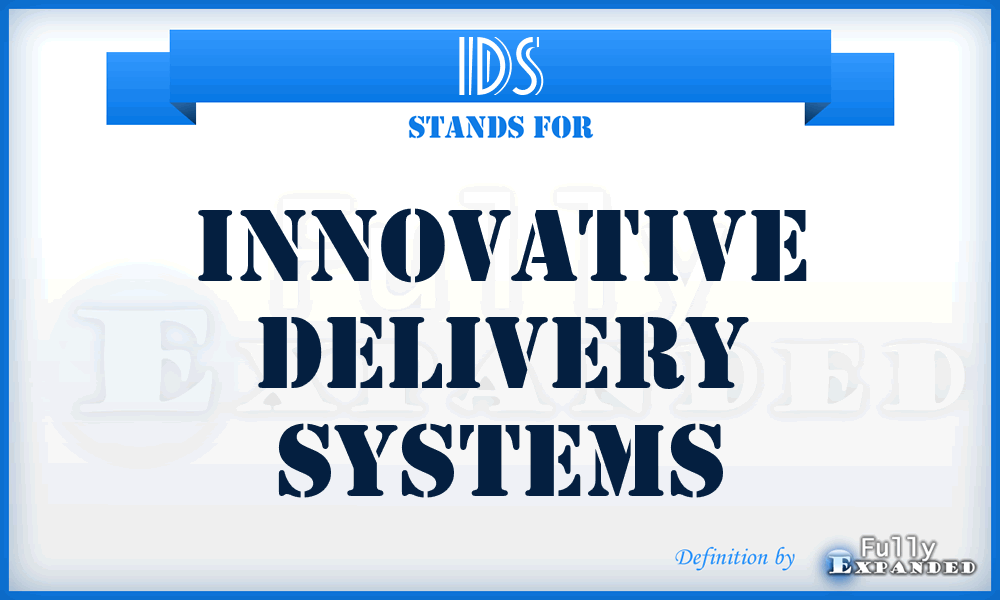 IDS - Innovative Delivery Systems