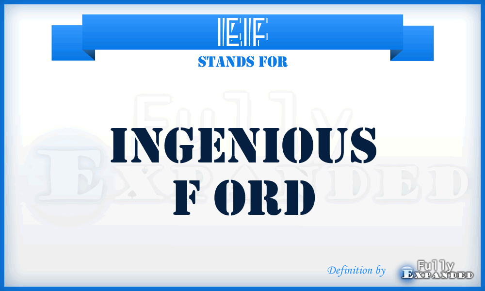 IE1F - Ingenious F Ord