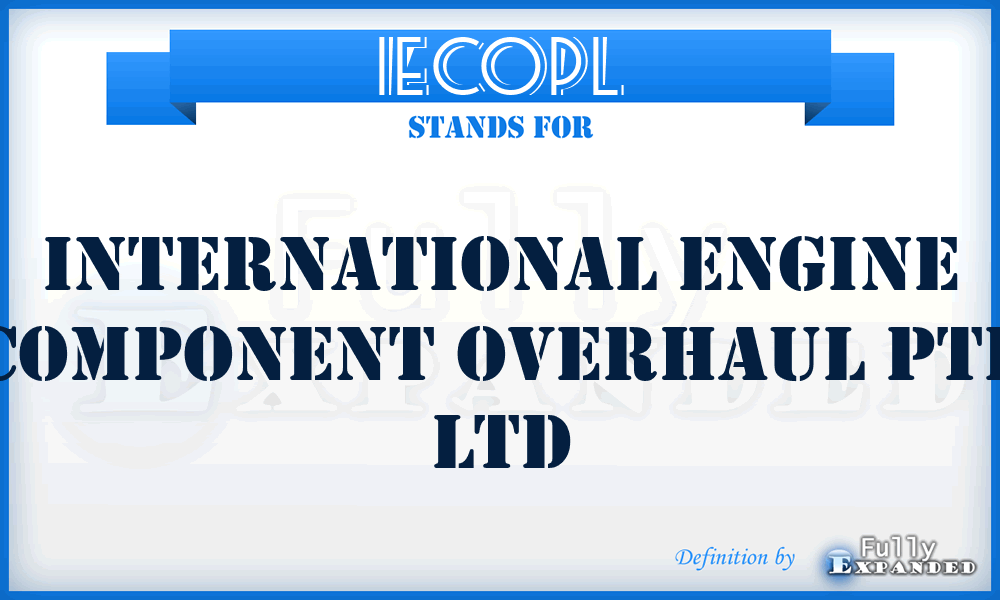 IECOPL - International Engine Component Overhaul Pte Ltd