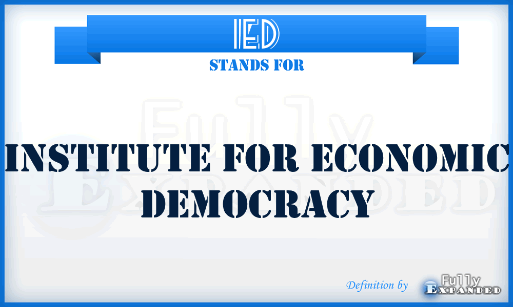 IED - Institute for Economic Democracy