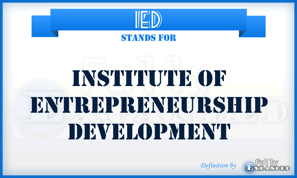 IED - Institute of Entrepreneurship Development