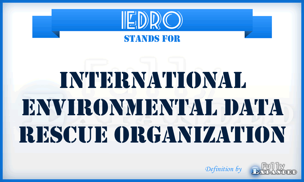 IEDRO - International Environmental Data Rescue Organization