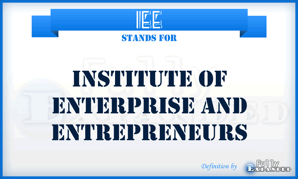 IEE - Institute of Enterprise and Entrepreneurs