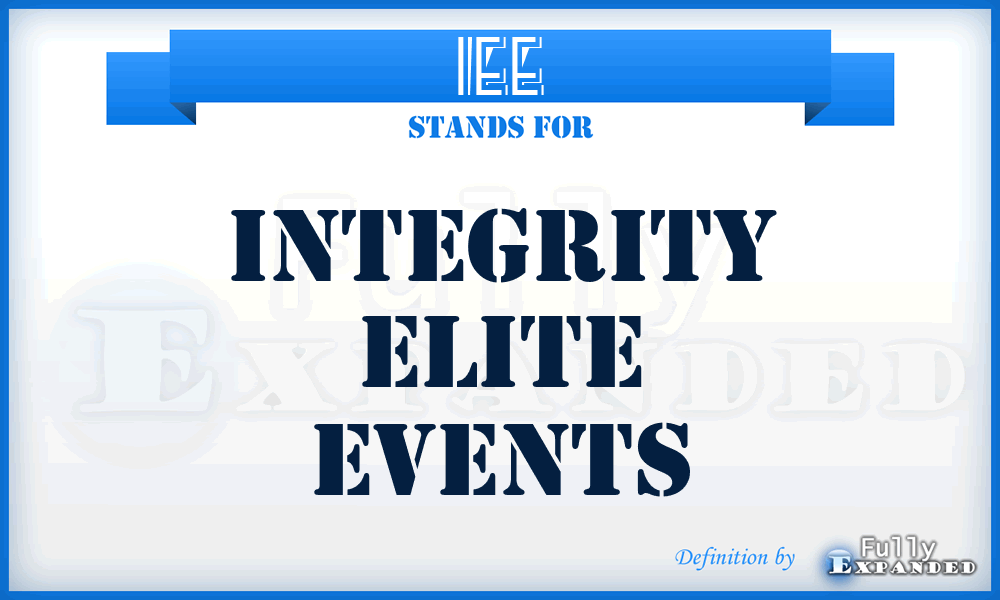 IEE - Integrity Elite Events