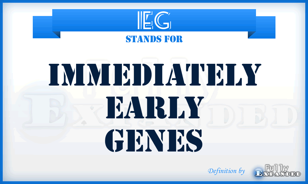 IEG - Immediately Early Genes