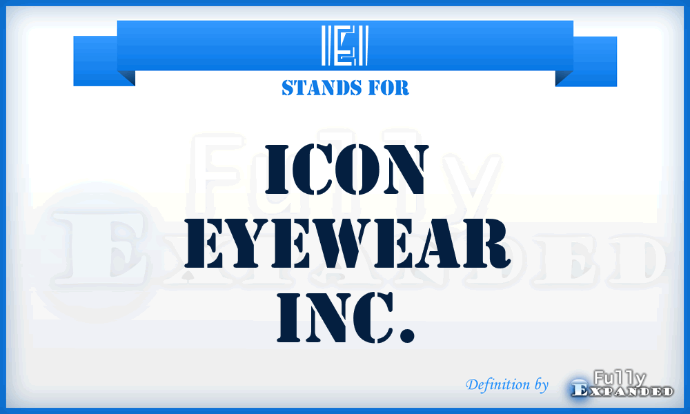 IEI - Icon Eyewear Inc.