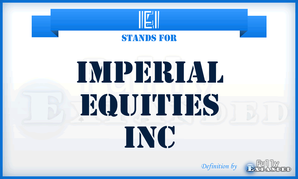 IEI - Imperial Equities Inc