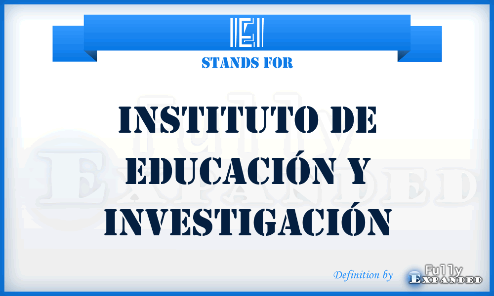 IEI - Instituto de Educación y Investigación