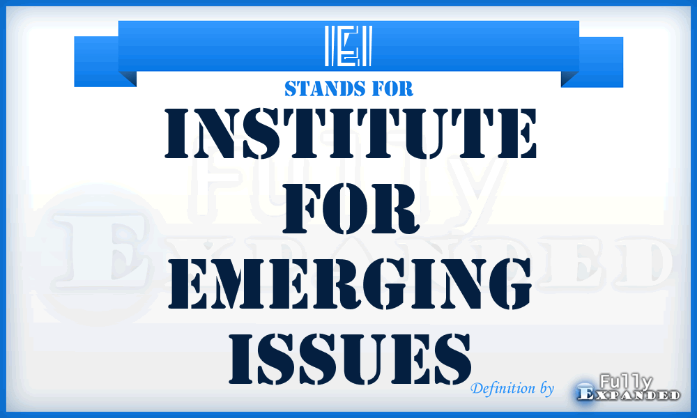 IEI - Institute for Emerging Issues