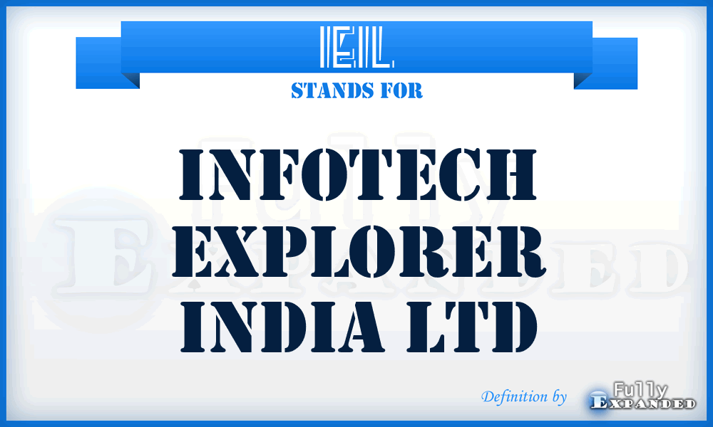 IEIL - Infotech Explorer India Ltd