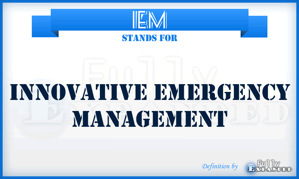 IEM - Innovative Emergency Management