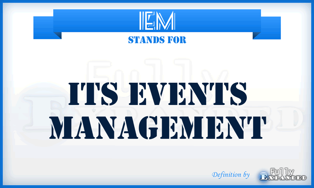 IEM - Its Events Management