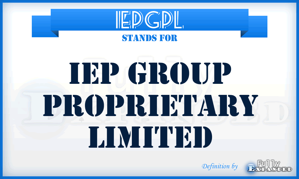 IEPGPL - IEP Group Proprietary Limited