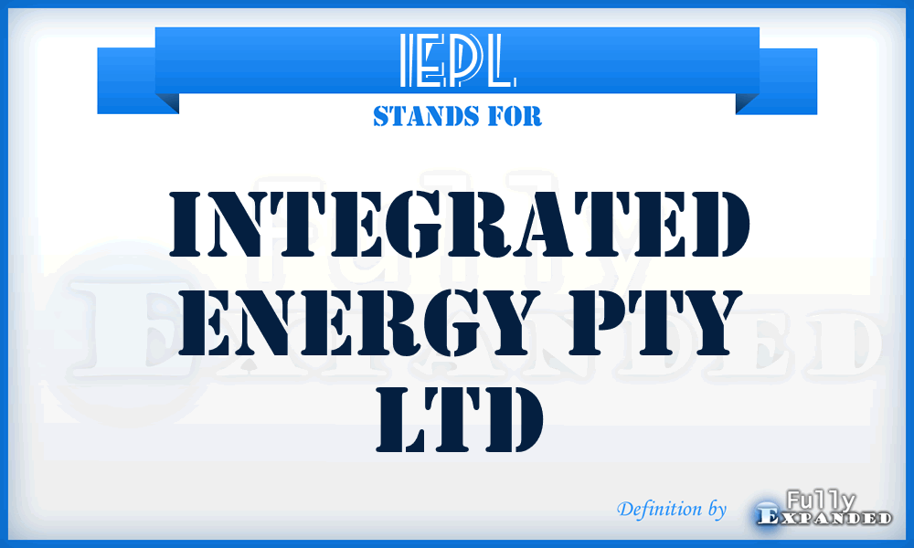 IEPL - Integrated Energy Pty Ltd