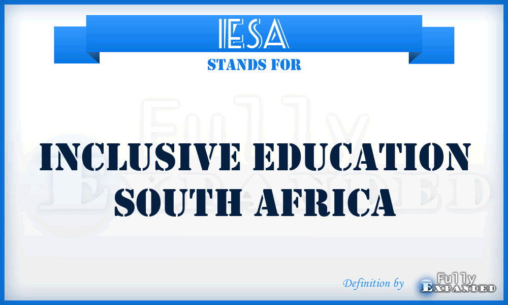 IESA - Inclusive Education South Africa