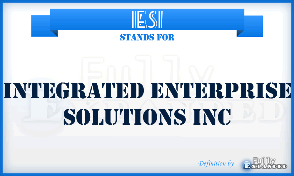 IESI - Integrated Enterprise Solutions Inc