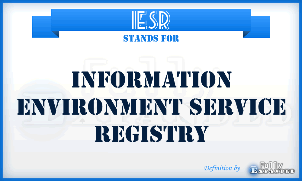 IESR - Information Environment Service Registry