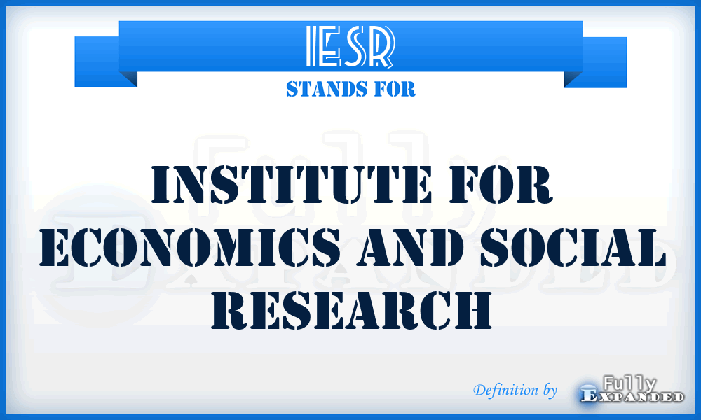 IESR - Institute for Economics and Social Research