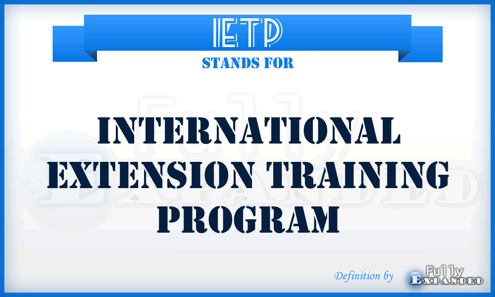 IETP - International Extension Training Program