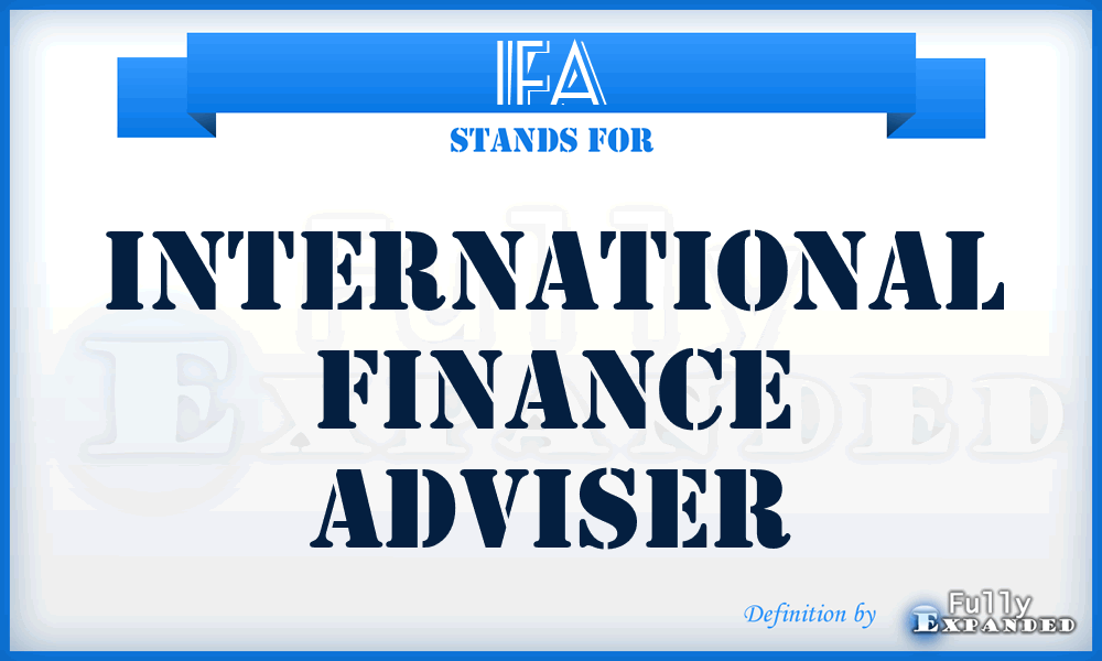 IFA - International Finance Adviser