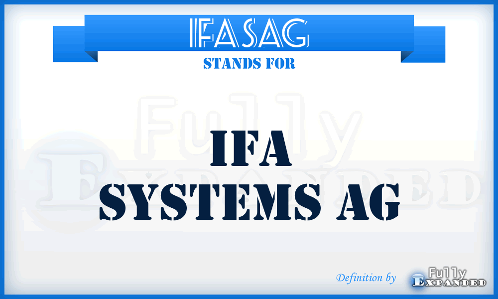 IFASAG - IFA Systems AG