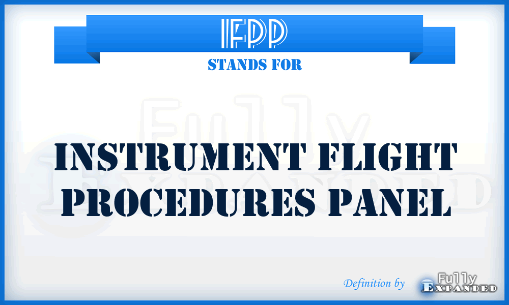 IFPP - Instrument flight procedures panel