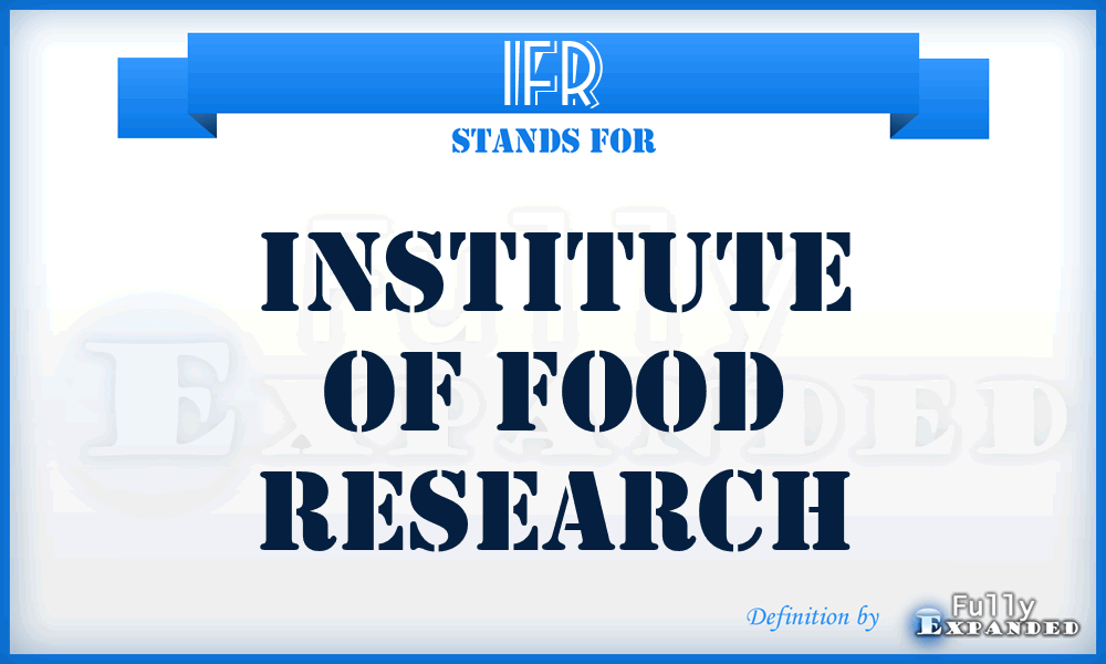 IFR - Institute of Food Research