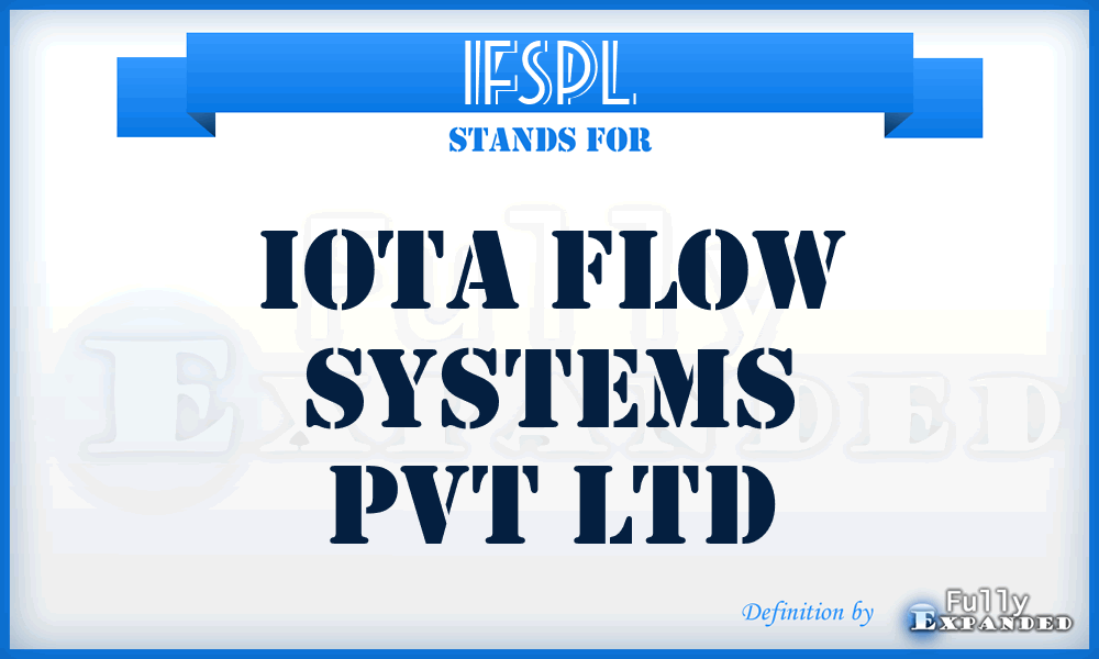 IFSPL - Iota Flow Systems Pvt Ltd