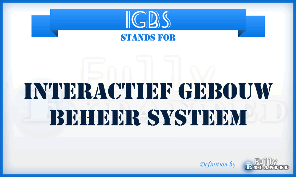 IGBS - Interactief Gebouw Beheer Systeem