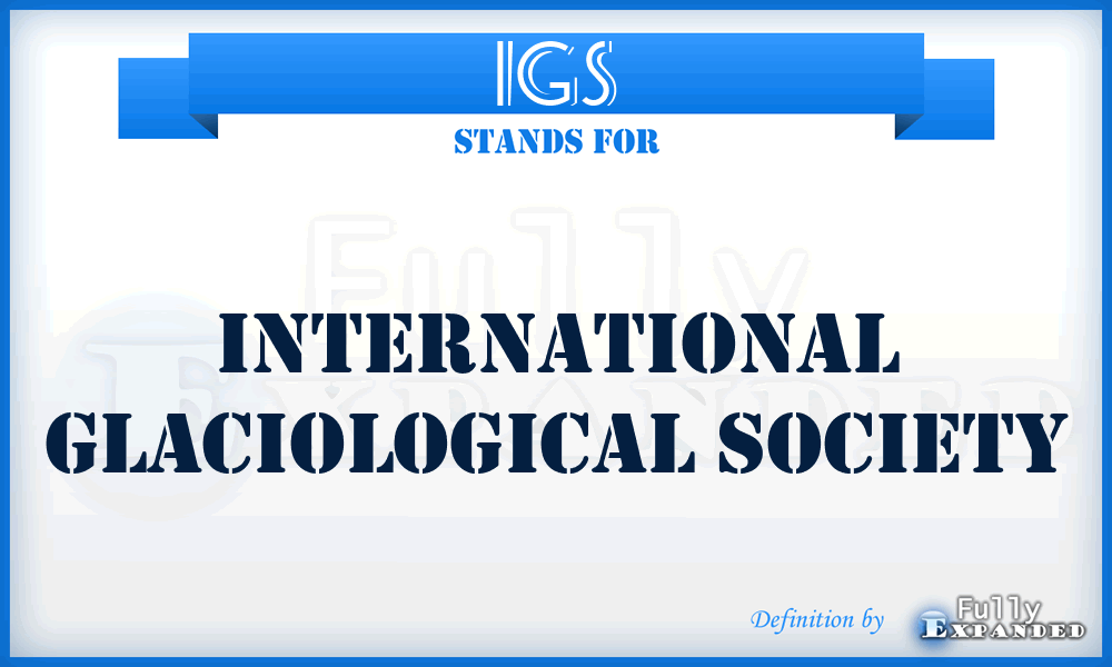 IGS - International Glaciological Society