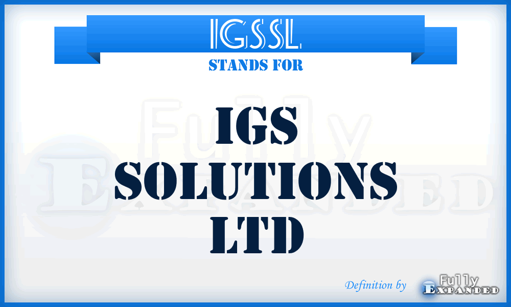 IGSSL - IGS Solutions Ltd