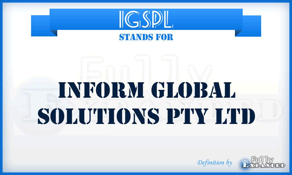 IGSPL - Inform Global Solutions Pty Ltd
