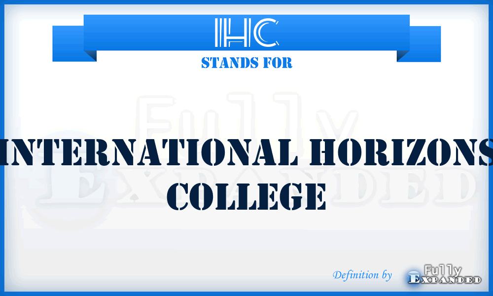 IHC - International Horizons College