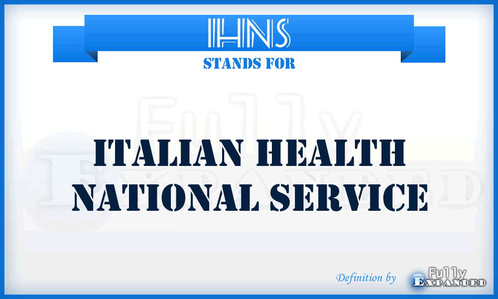 IHNS - Italian Health National Service