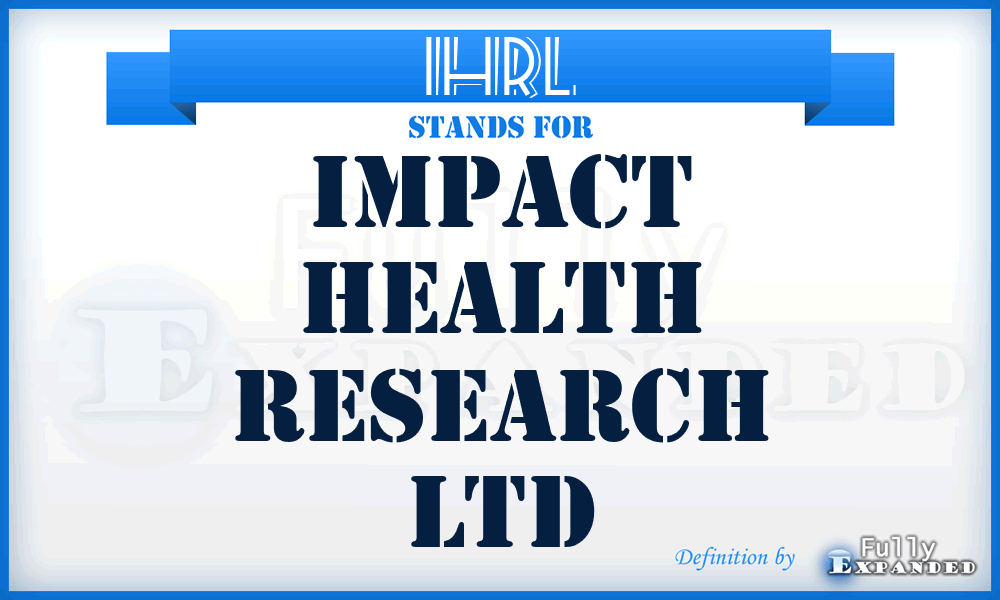 IHRL - Impact Health Research Ltd
